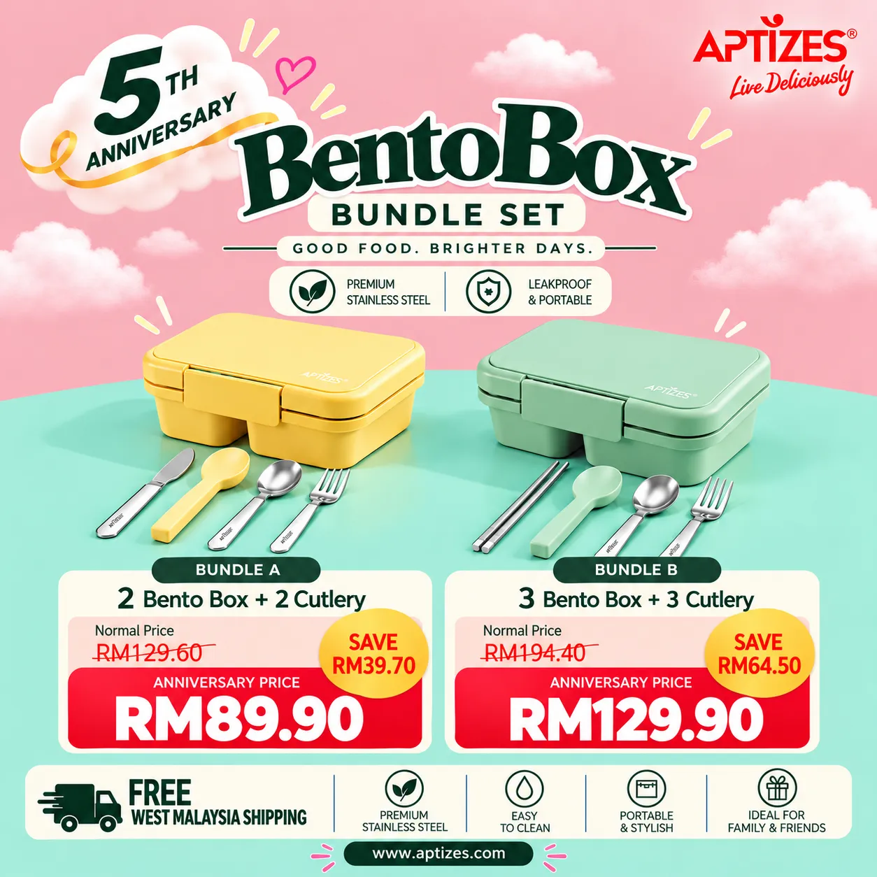 Pastel Bento Box Anniversary Bundle Sale