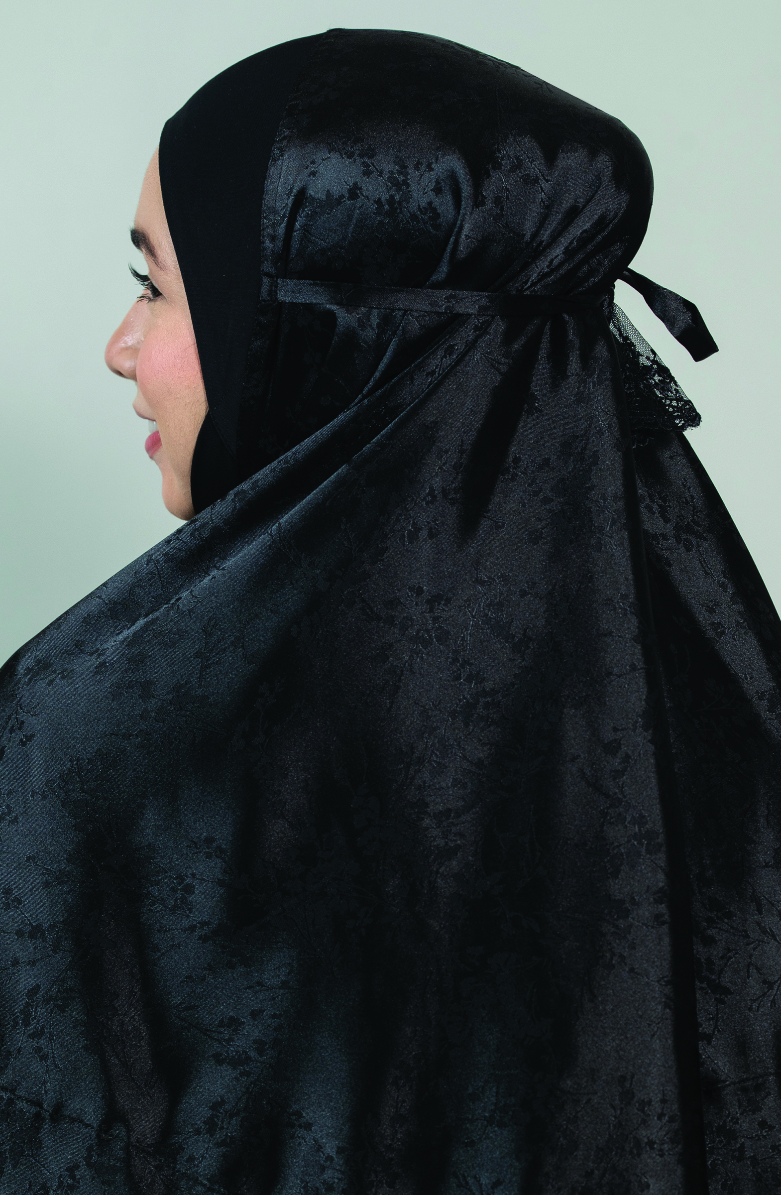 23825-W Telekung Back (Black)