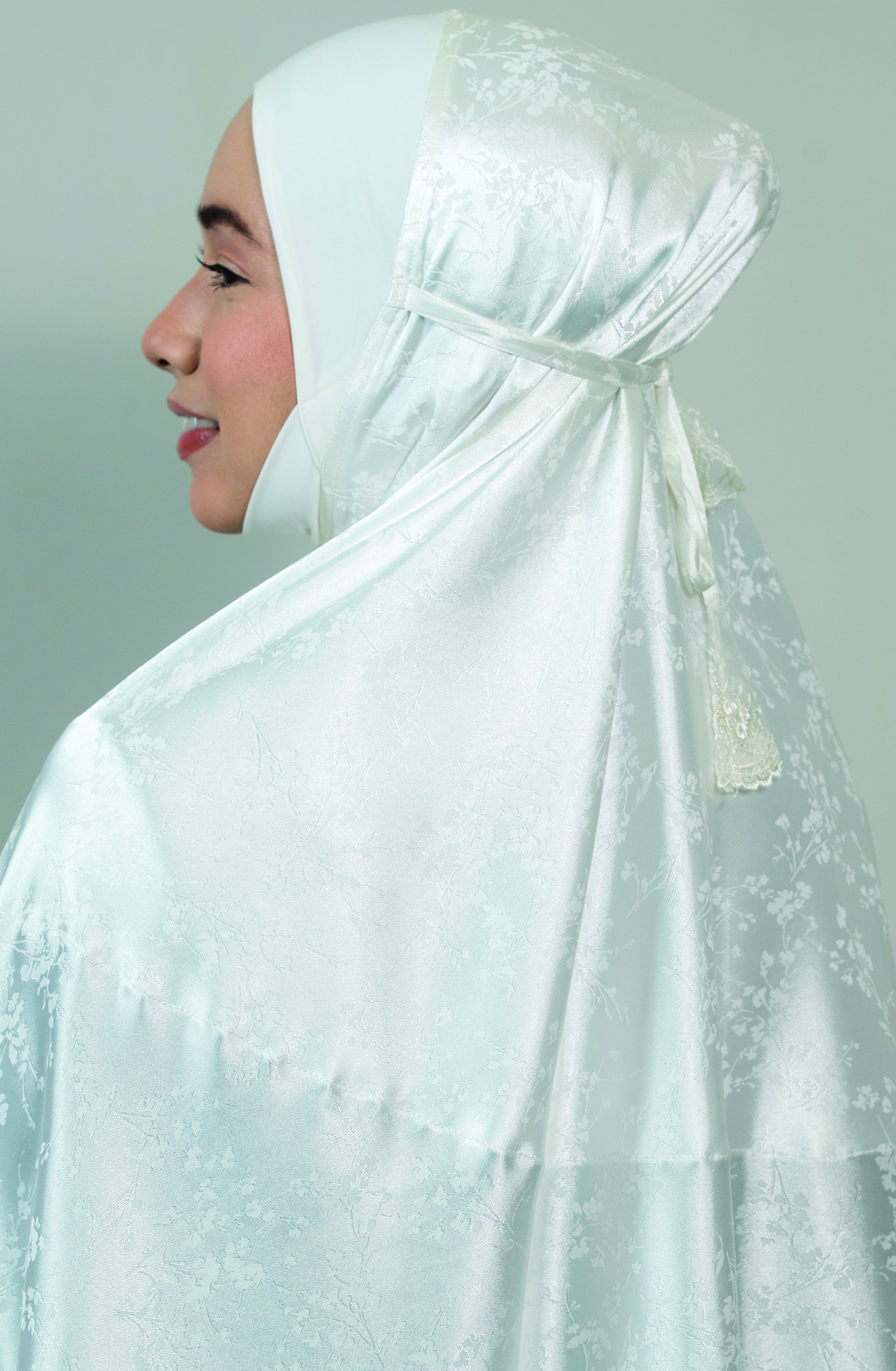 23825-W Telekung Back (White)