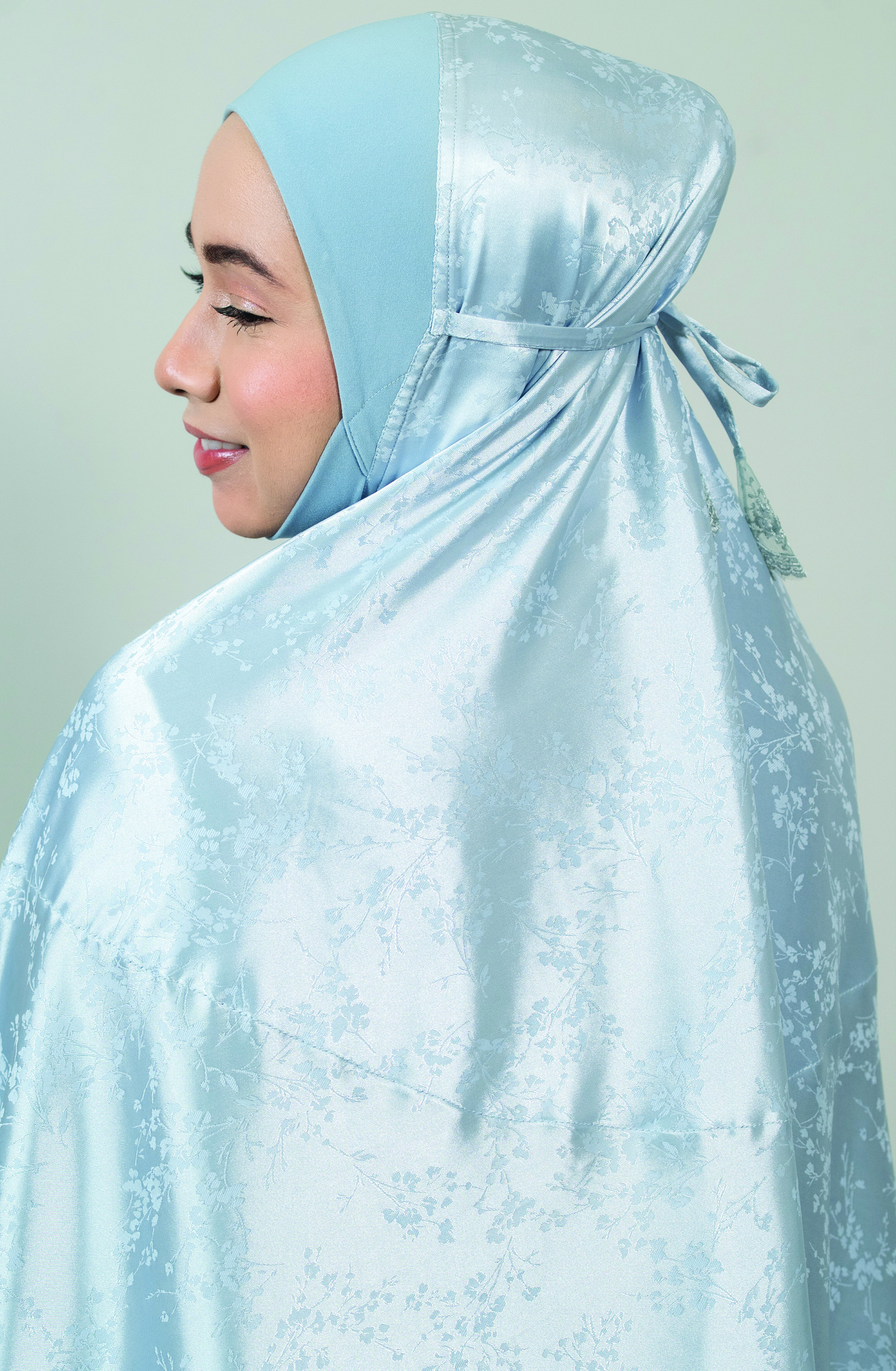 23825-W Telekung Back (Blue)