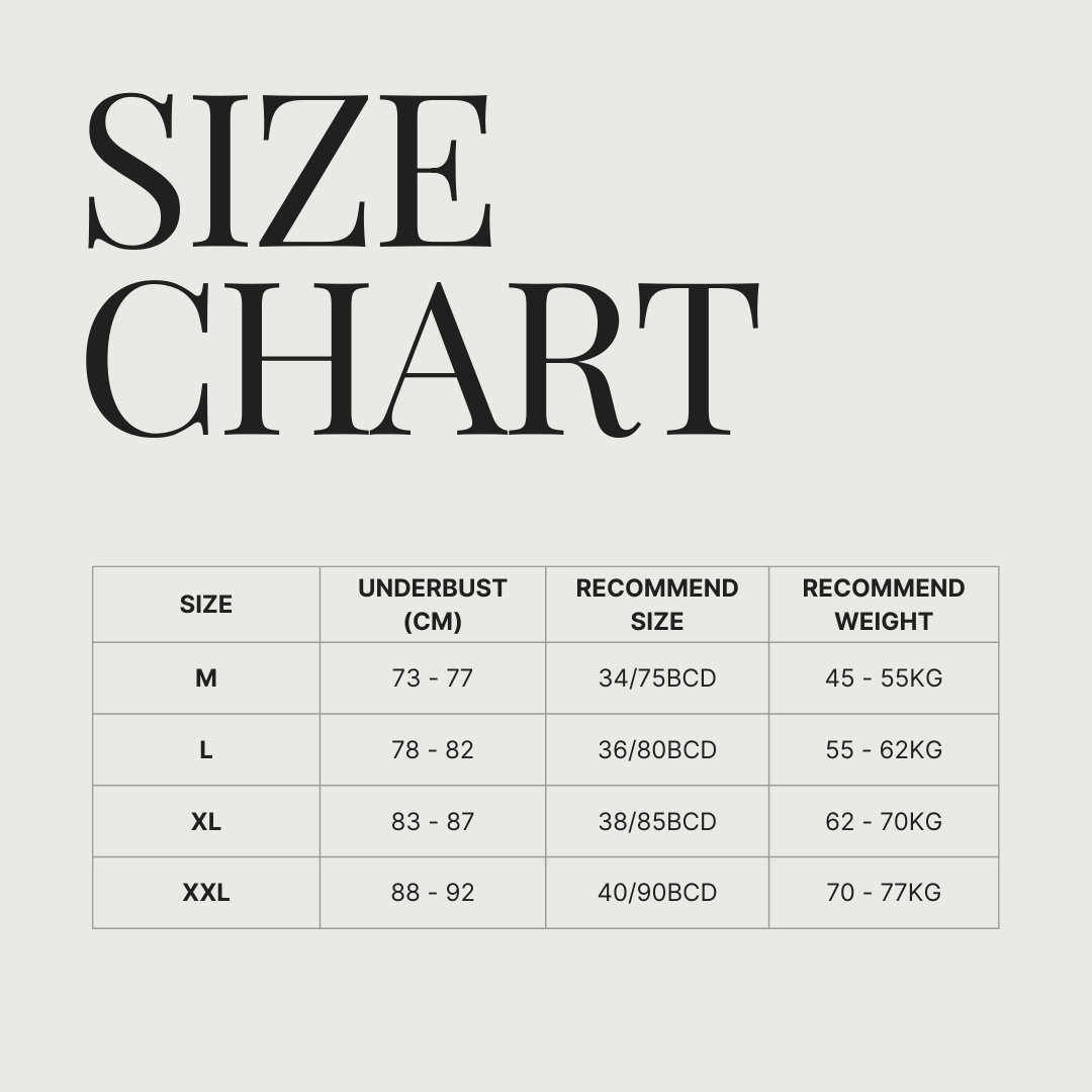 Grey Minimalist Clean Size Chart Instagram Post
