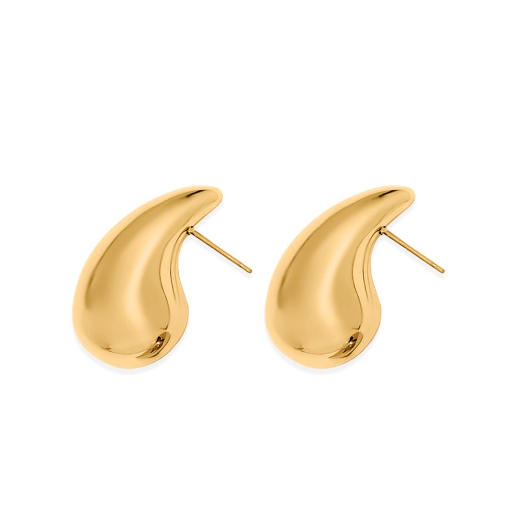 06_HORIZON｜光滑｜水滴｜耳環_金色_大水滴