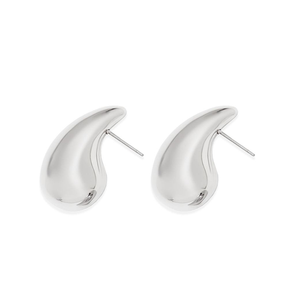 08_HORIZON｜光滑｜水滴｜耳環_銀色_大水滴