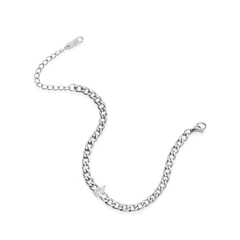 32+33_RADIANT水滴形｜鑲鑽｜單鑽｜古巴｜手鍊-銀