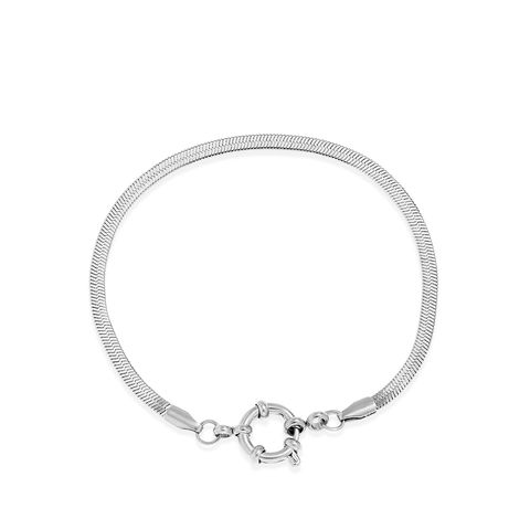 41+42_MERIDIAN ｜彈簧扣｜亮面｜蛇骨｜手鍊-銀