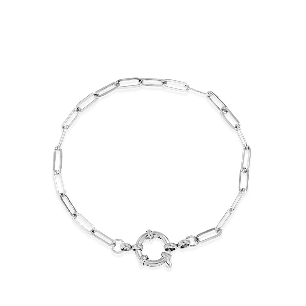 43+44_MERIDIAN ｜彈簧扣｜幾何｜迴紋針｜手鍊-銀