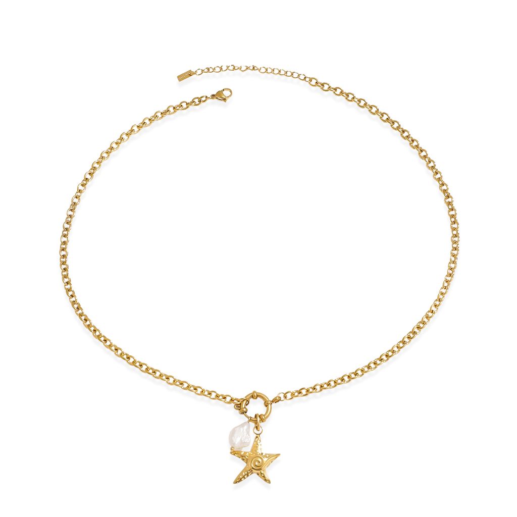 63_HORIZON｜壓紋｜海星｜珍珠｜項鍊