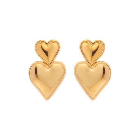 72_HORIZON ｜雙層｜愛心｜光面｜垂墜｜耳環