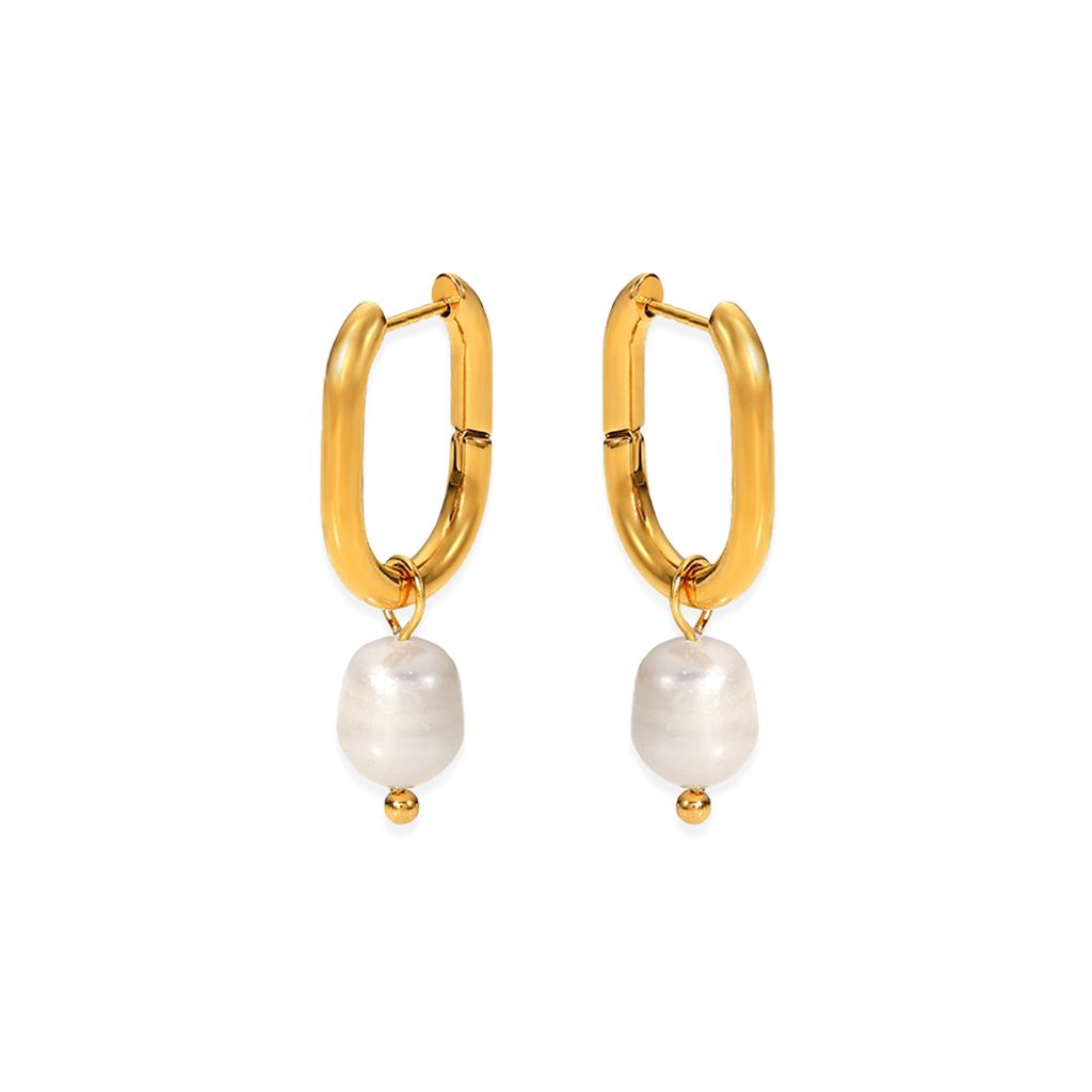 74_MIRAGE ｜天然淡水珍珠｜橢圓｜垂墜｜耳環