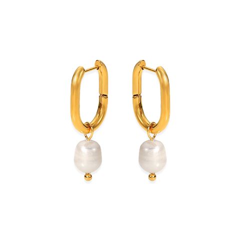 74_MIRAGE ｜天然淡水珍珠｜橢圓｜垂墜｜耳環