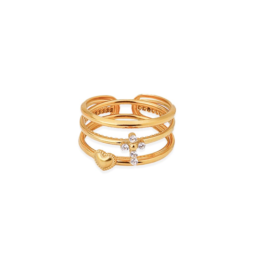 85_MERIDIAN｜鑲鑽｜十字架｜愛心｜疊戴｜戒指