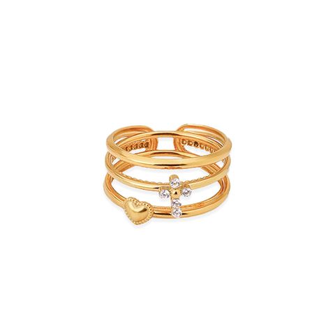 85_MERIDIAN｜鑲鑽｜十字架｜愛心｜疊戴｜戒指