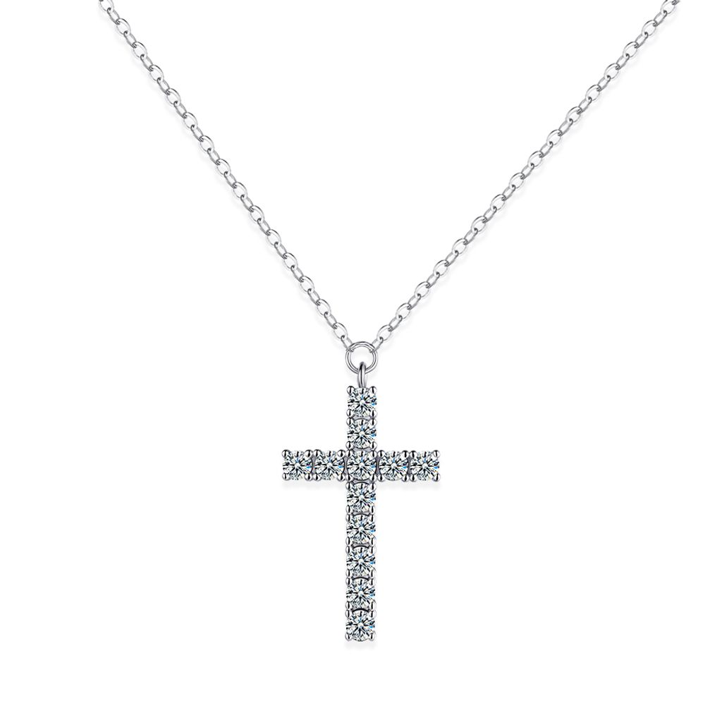 144_STELLAR｜莫桑鑽｜925純銀｜細鑽｜十字架｜項鍊