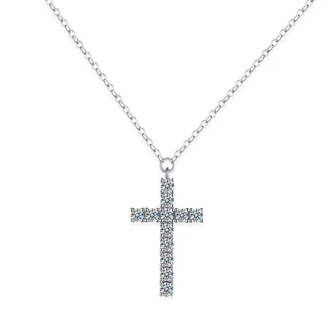 144_STELLAR｜莫桑鑽｜925純銀｜細鑽｜十字架｜項鍊