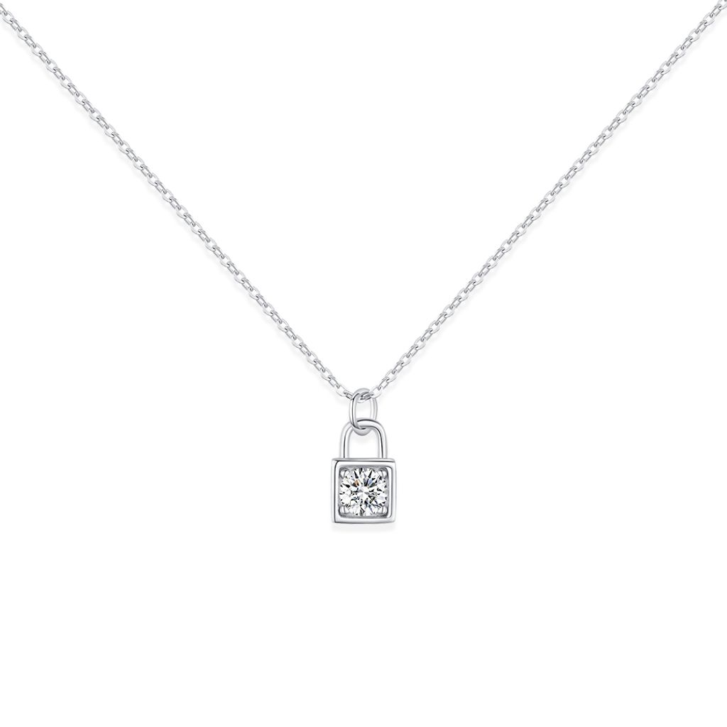 156_STELLAR｜莫桑鑽｜925純銀｜鎖心｜滿鑽｜項鍊