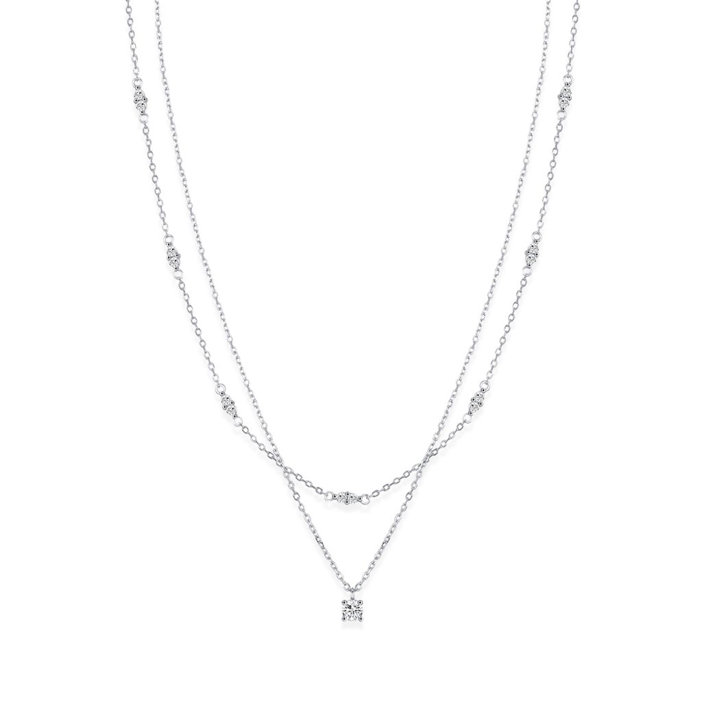 157_STELLAR｜莫桑鑽｜925純銀｜雙層｜鑲嵌｜項鍊