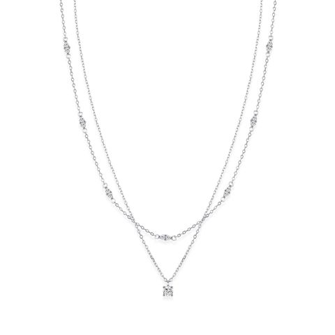 157_STELLAR｜莫桑鑽｜925純銀｜雙層｜鑲嵌｜項鍊