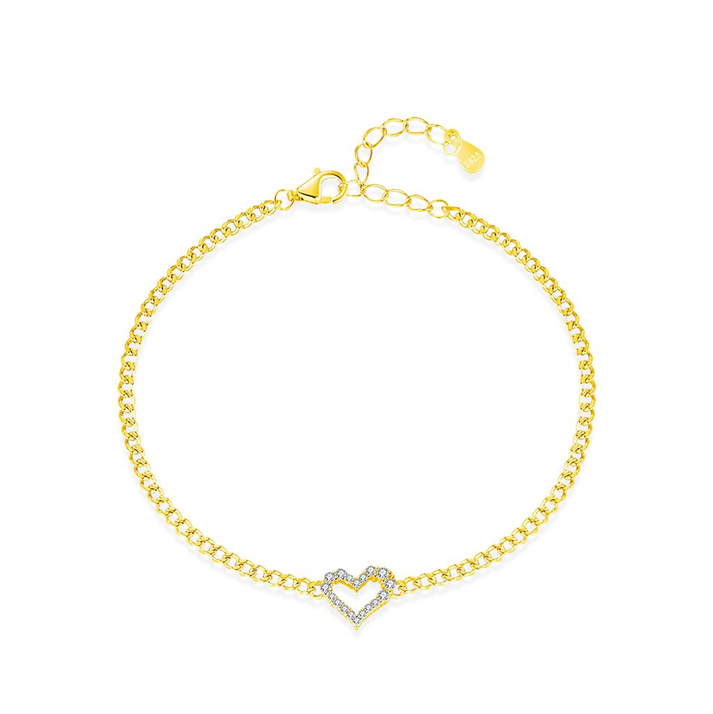 158_STELLAR｜莫桑鑽｜925純銀｜愛心｜細鑽｜古巴｜手鍊-金