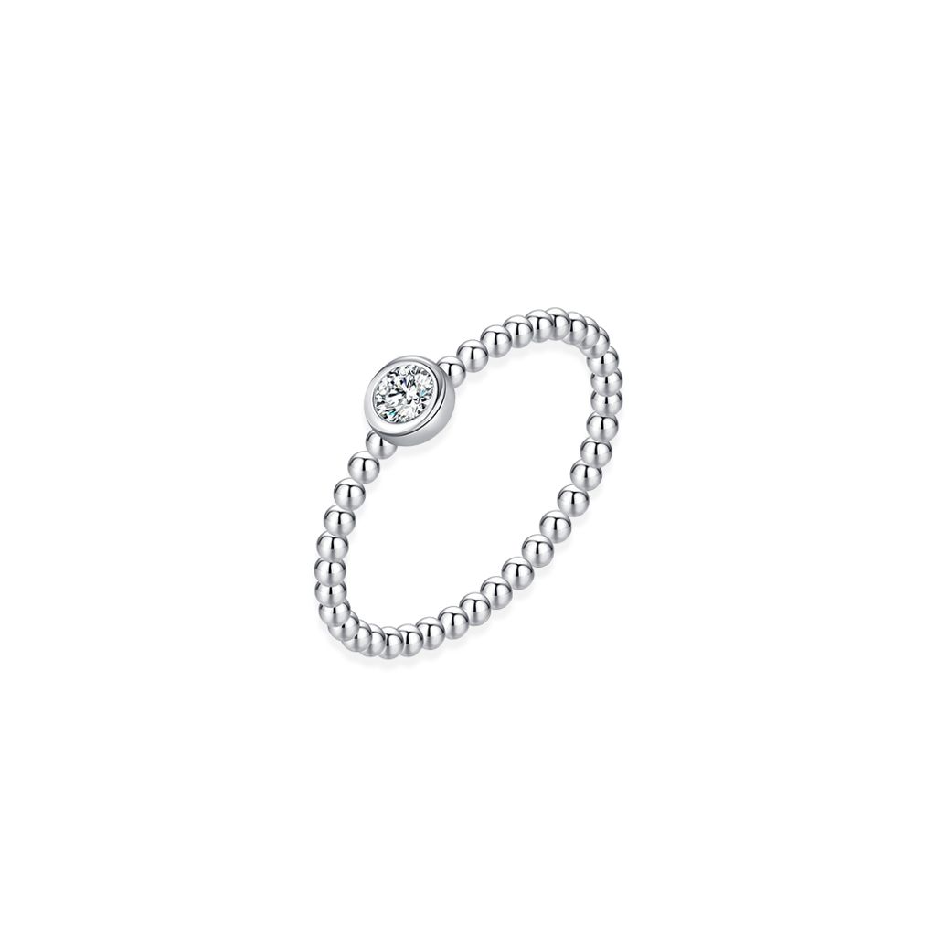 160_STELLAR｜莫桑鑽｜925純銀｜圓球｜單鑽｜戒指