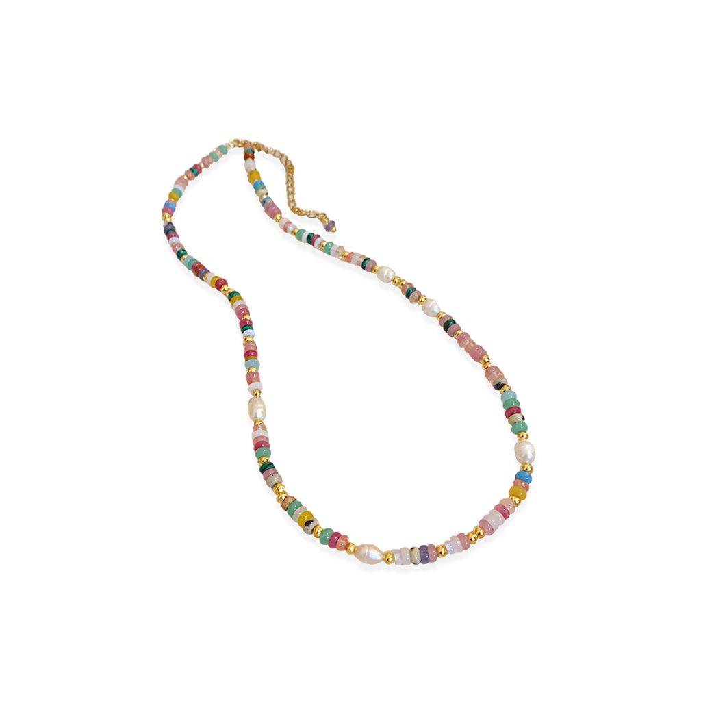 169_MIRAGE｜淡水珍珠｜彩色寶石｜鎖骨｜項鍊