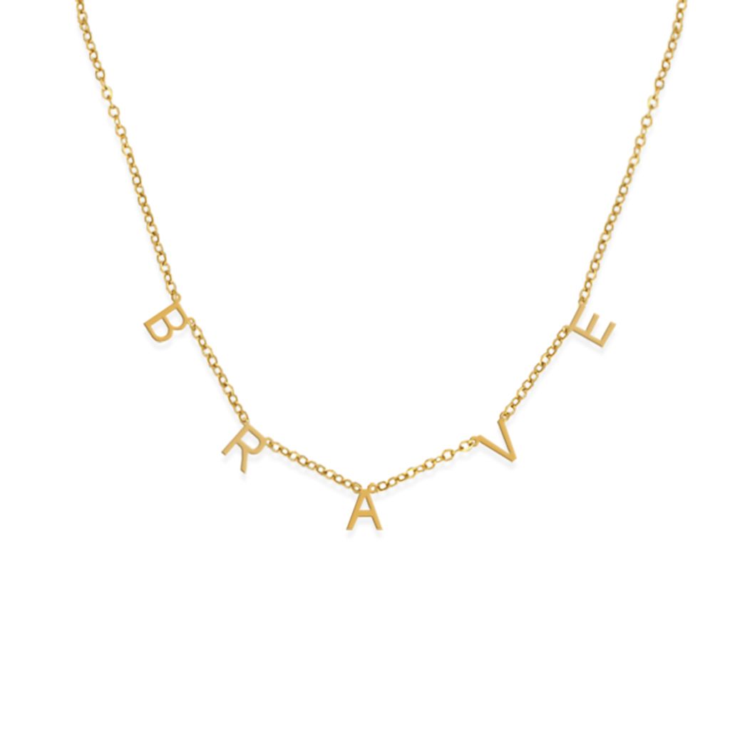 175_RADIANT｜字母｜訂製｜法式｜鎖骨｜項鍊-BRAVE-勇敢