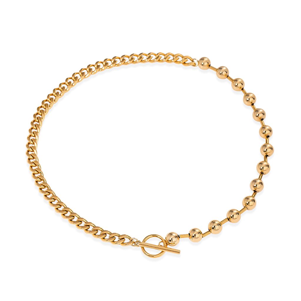 09_T扣小圓珠鎖骨鍊N0039