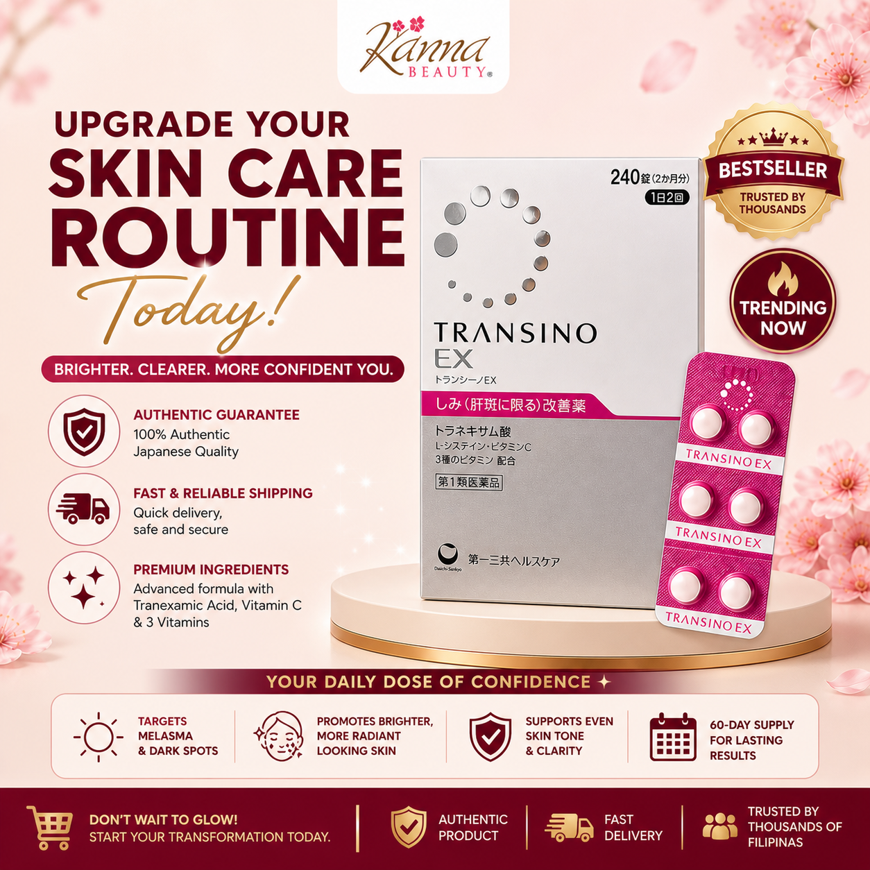 Transino II 240tablets 60days Whitening supplement for Melasma (2)