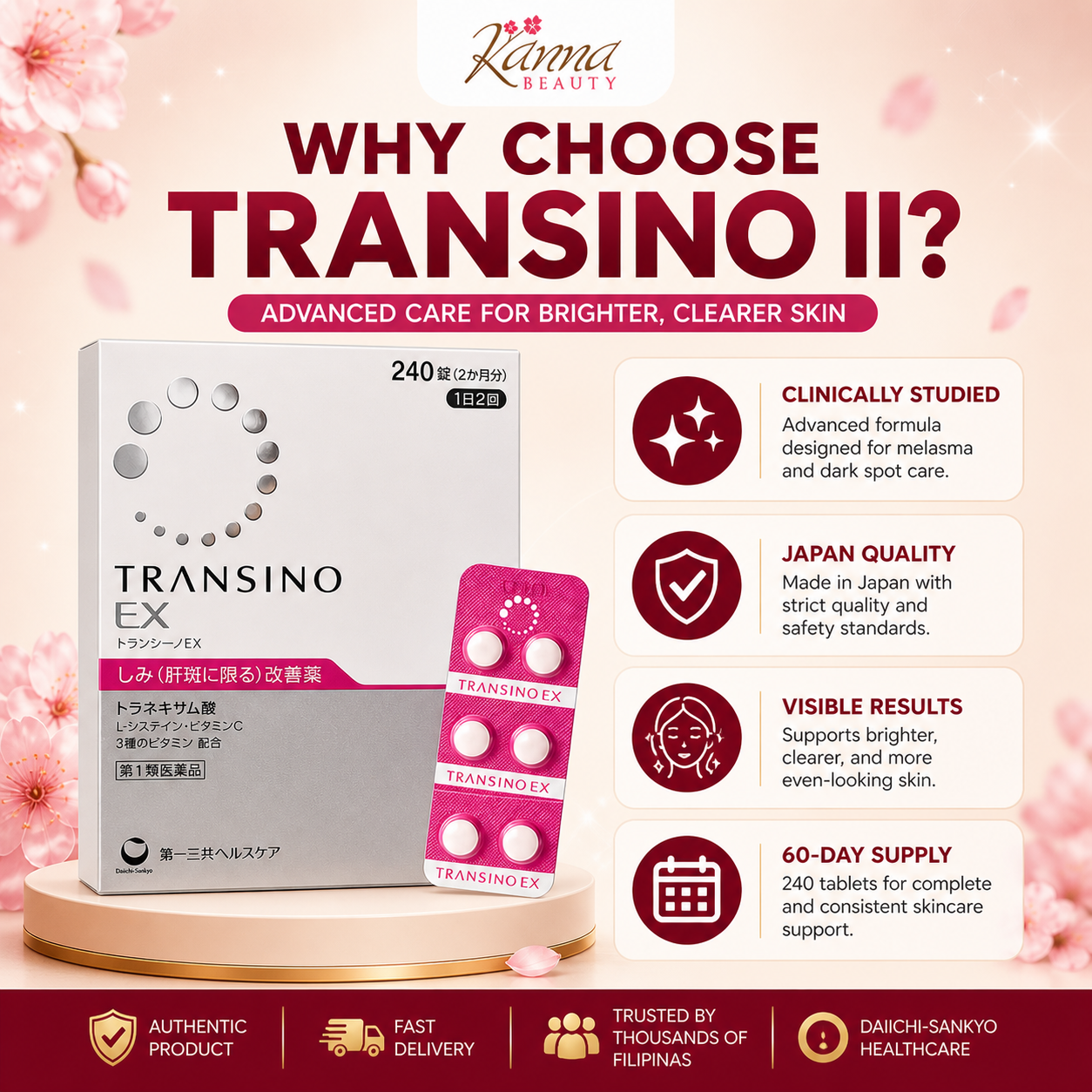 Transino II 240tablets 60days Whitening supplement for Melasma (5)
