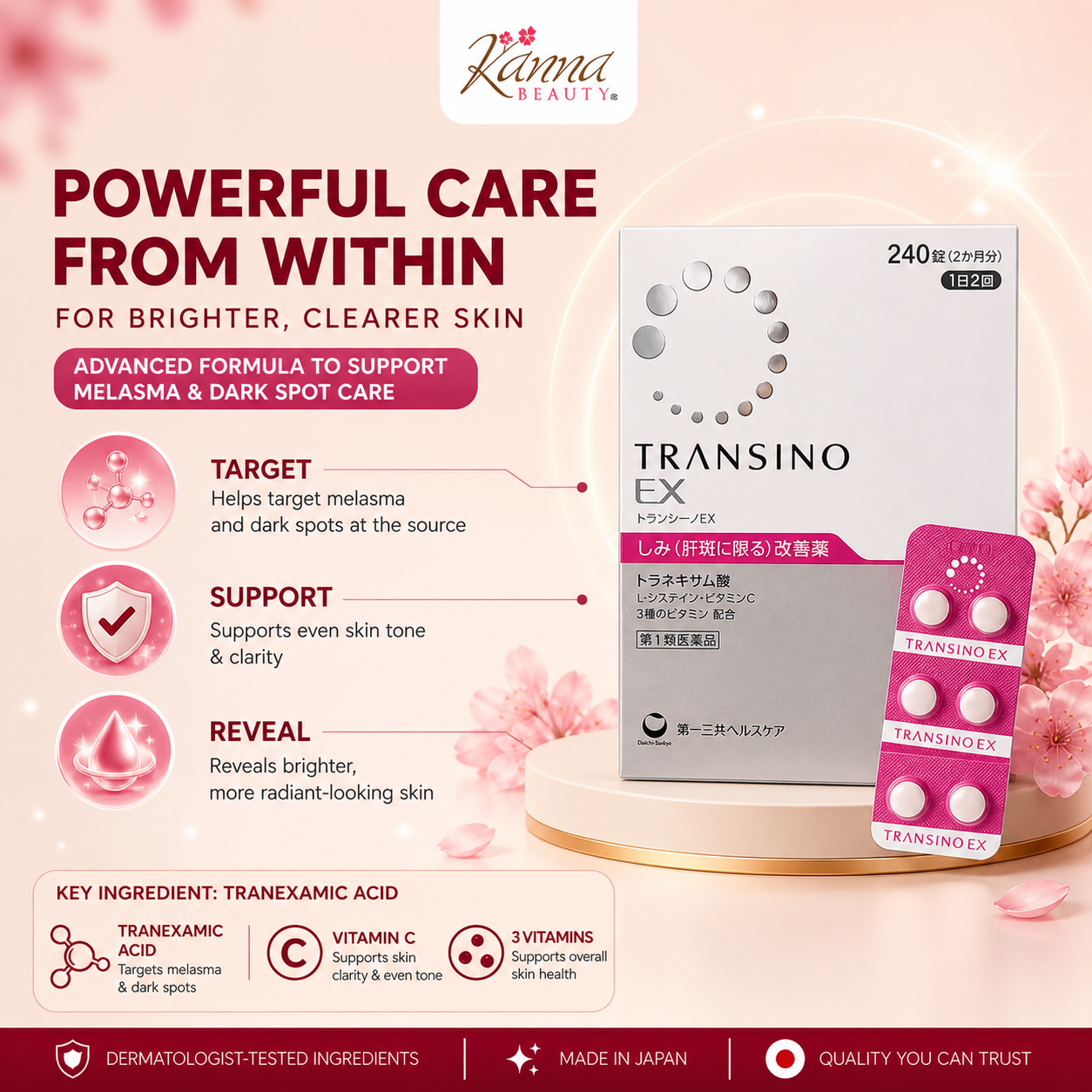 Transino II 240tablets 60days Whitening supplement for Melasma (7)