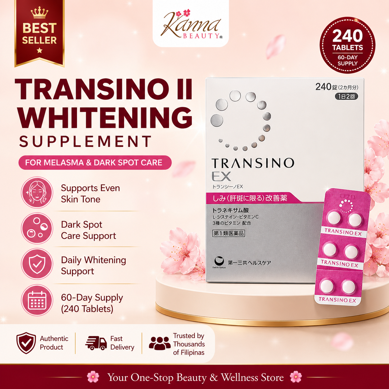 Transino II 240tablets 60days Whitening supplement for Melasma (1)