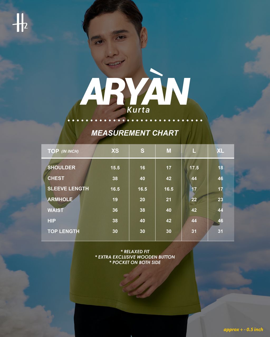 Sizing ARYAN Kurta-01