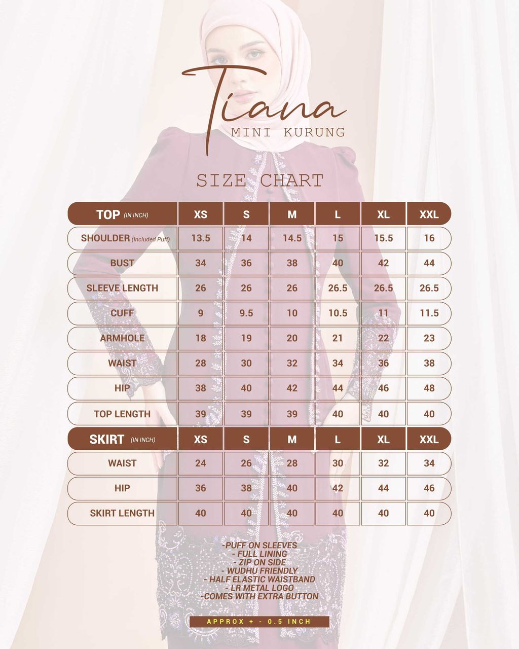 SIZING TIANA-01