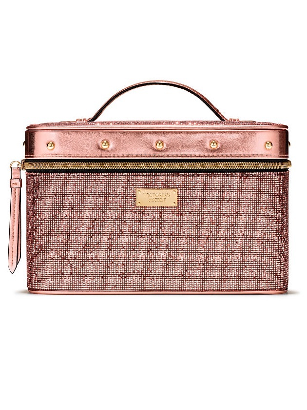 Victoria's Secret Vanity Case (Hard Train Case) Glitter Mesh / Light