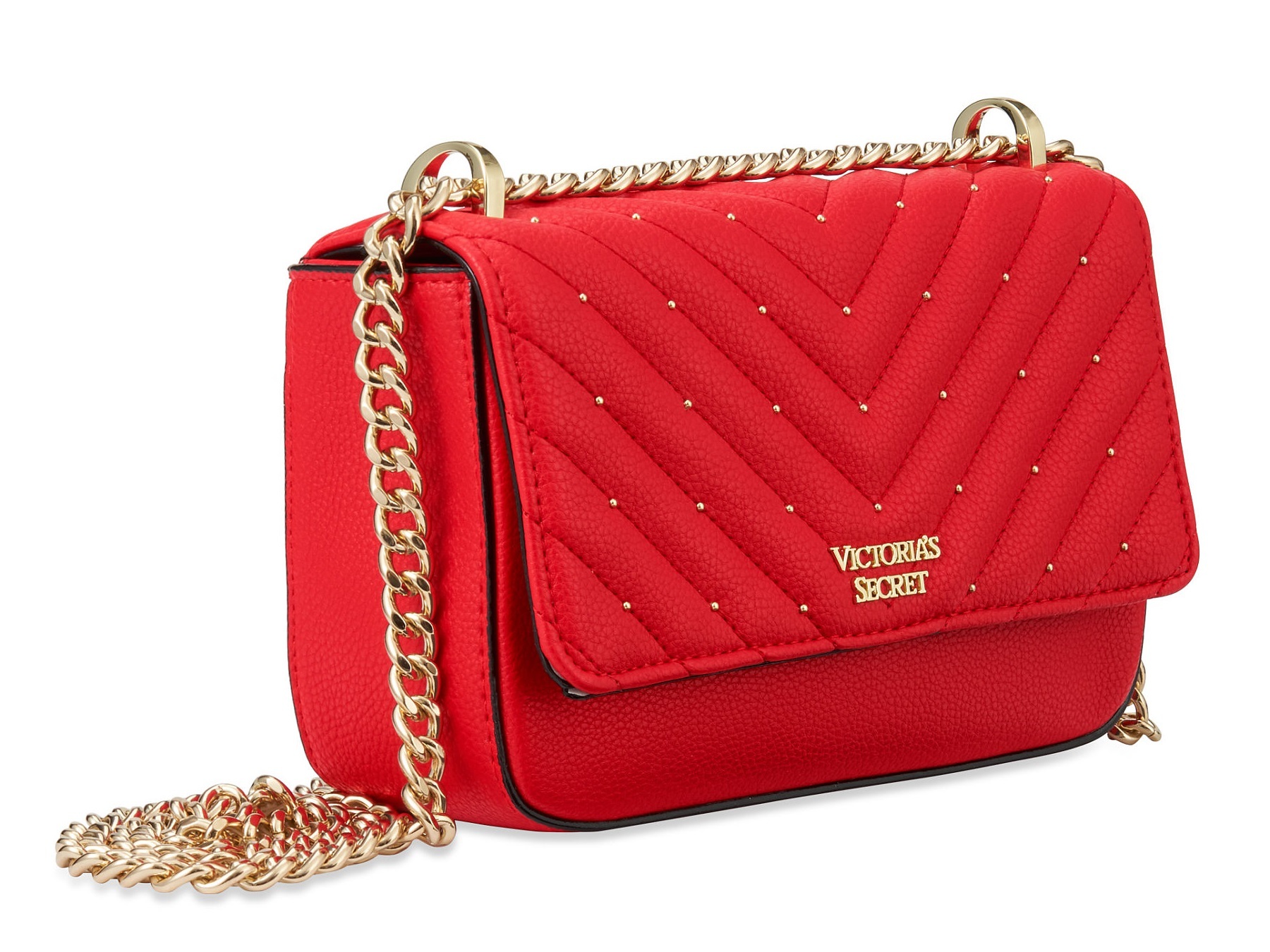Victoria's Secret Pebbled V-Quilt Small Bond Street Shoulder Bag - Red ...