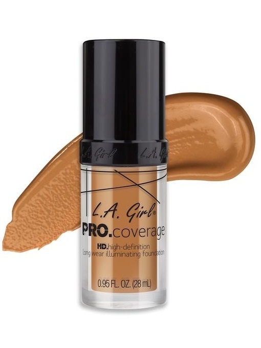 L.A. Girl Pro Coverage Illuminating Foundation – Warm Beige, Deckende Foundation Mit Glow-Effekt