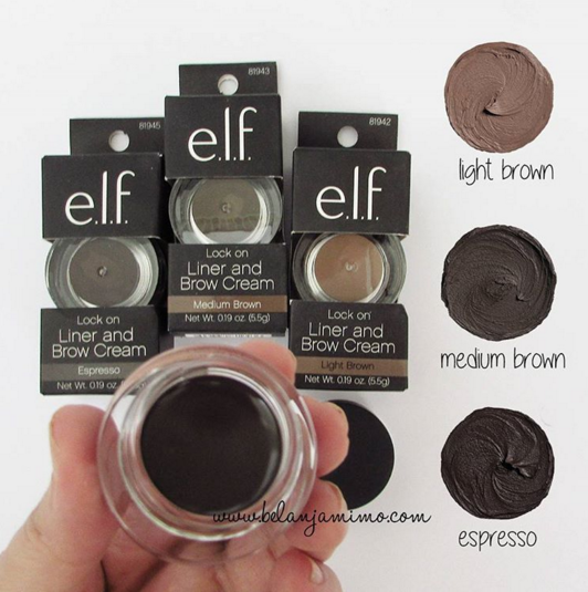 e.l.f. Lock On Liner and Brow Cream Medium Brown Beautyspot Malaysia's Health & Beauty