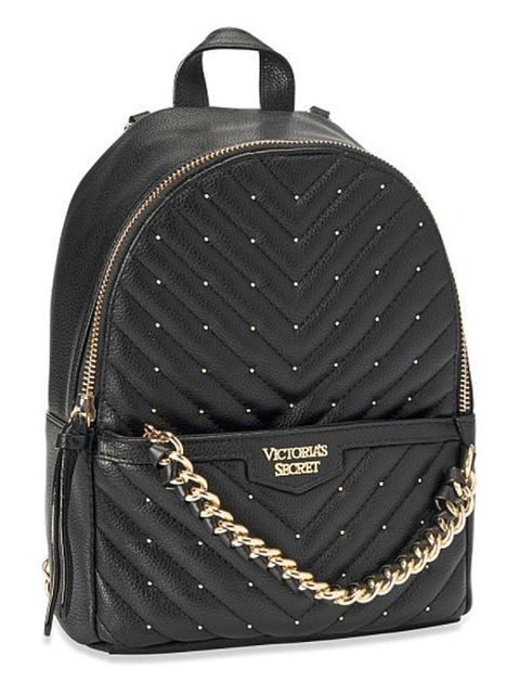 Victoria’s Secret Studded V-Quilt Small City Backpack - Black ...