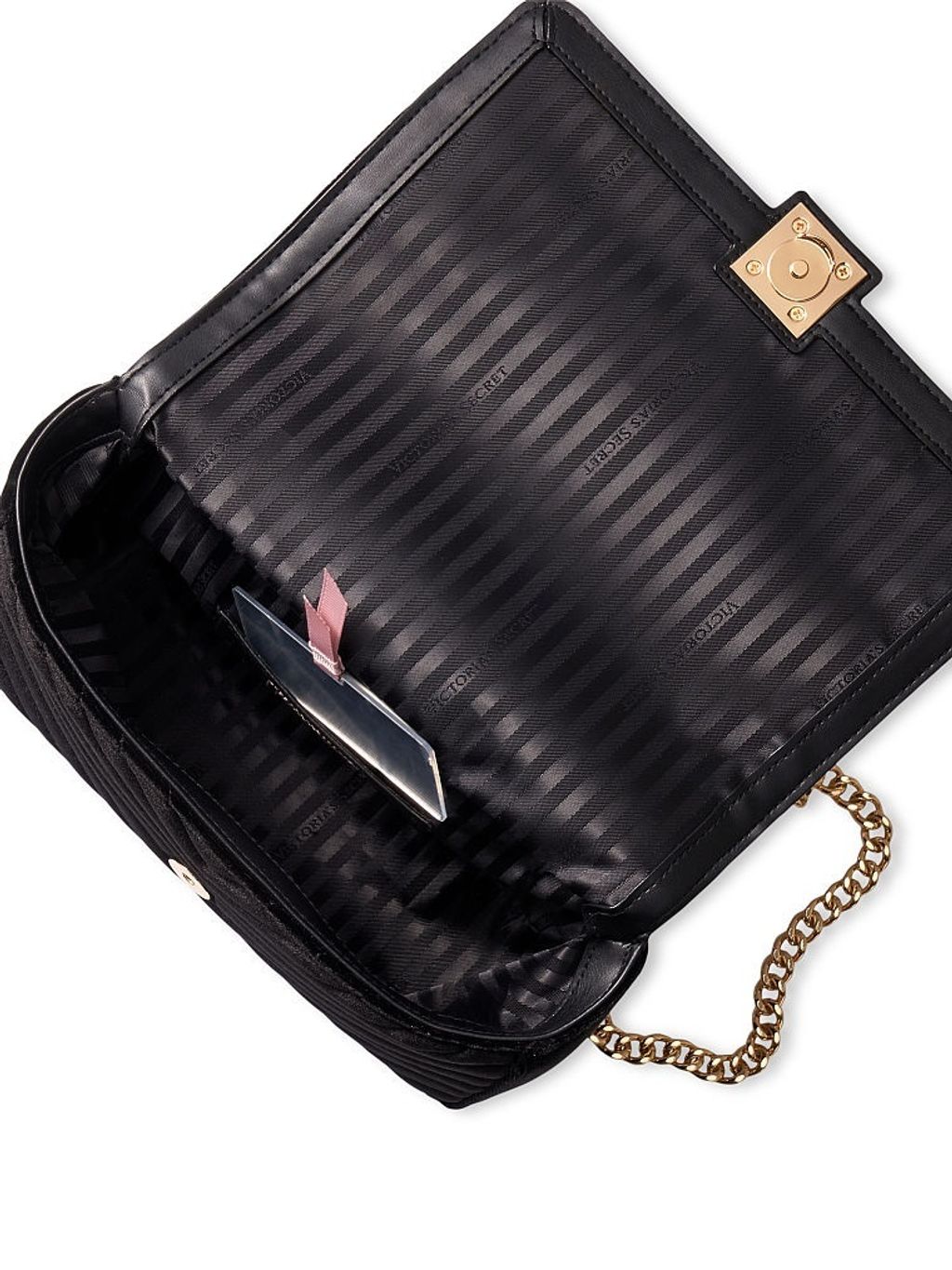 Victoria's Secret Black Velvet Crossbody Bag