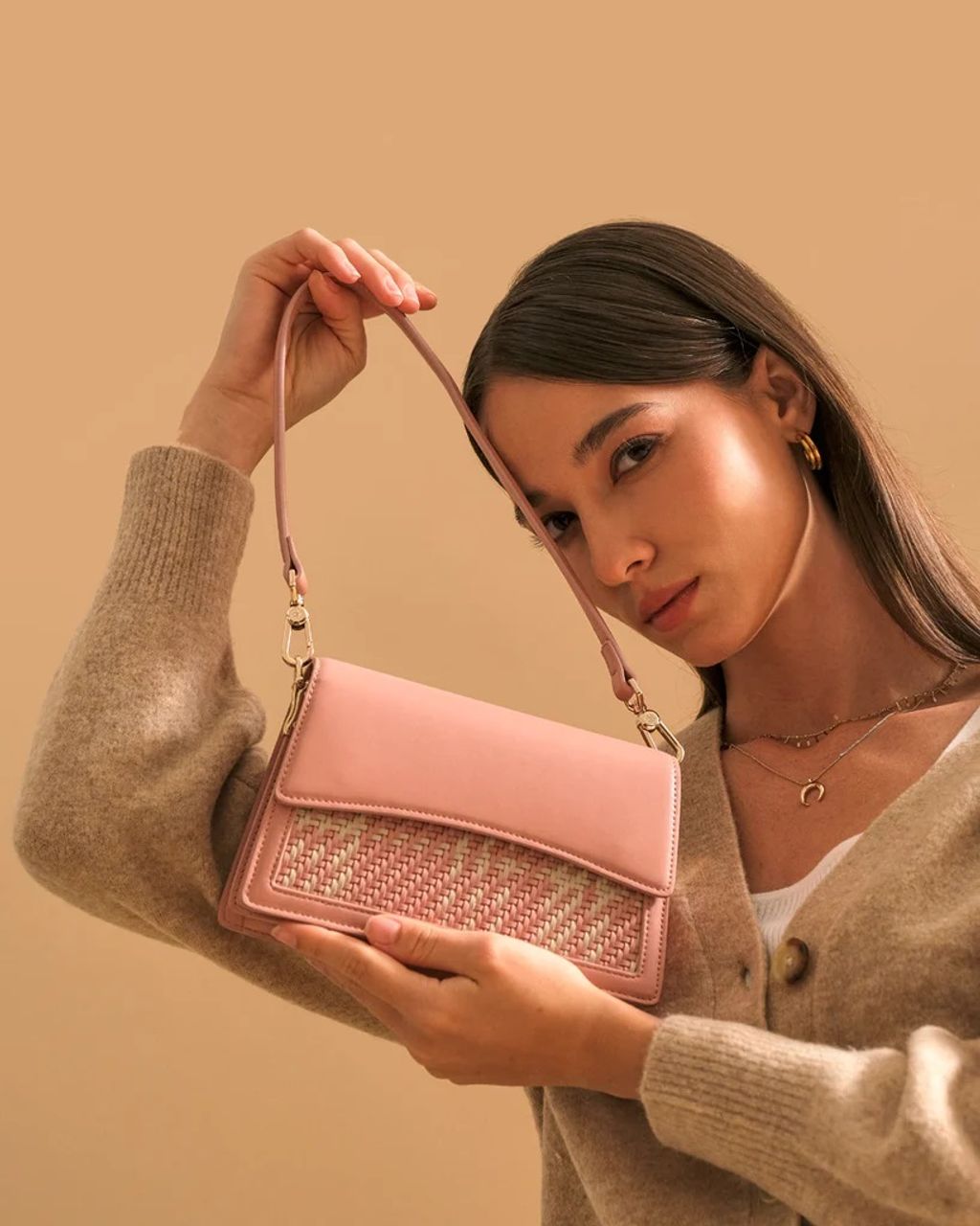 Christy Ng Leonora Woven Shoulder Bag - Caramel (in Box) – Beautyspot