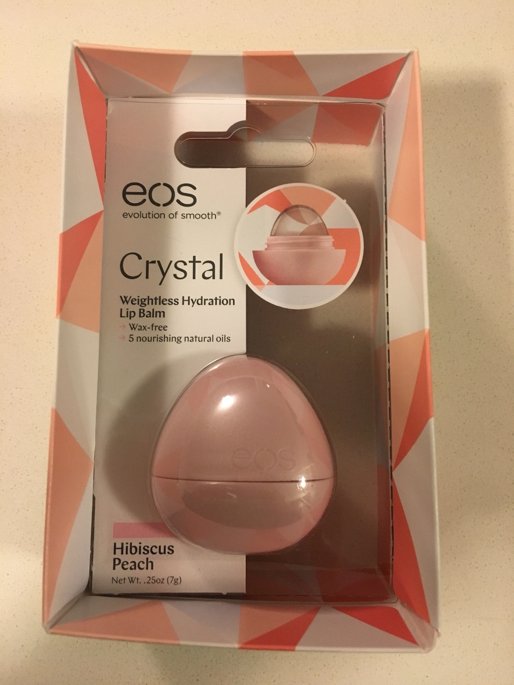 EOS Crystal Lip Balm Hibiscus Peach Beautyspot Malaysia's Health
