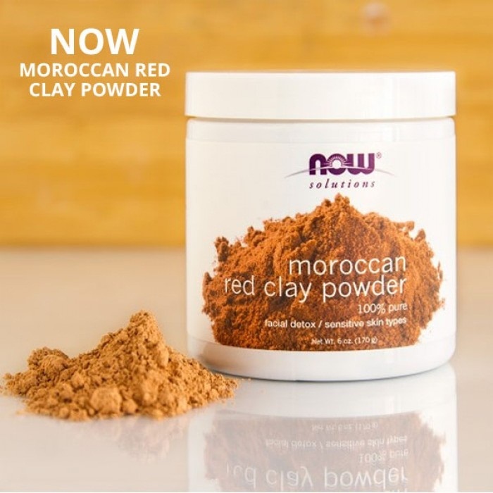 Now Foods Solutions Moroccan Red Clay Powder 6oz (for Sensitive Skin