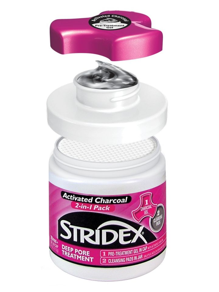 Stridex Deep Pore 2-in-1 Treatment Pack - Pre-Treatment Gel with Activated Charcoal + Maximum pads 70 Ct.jpg