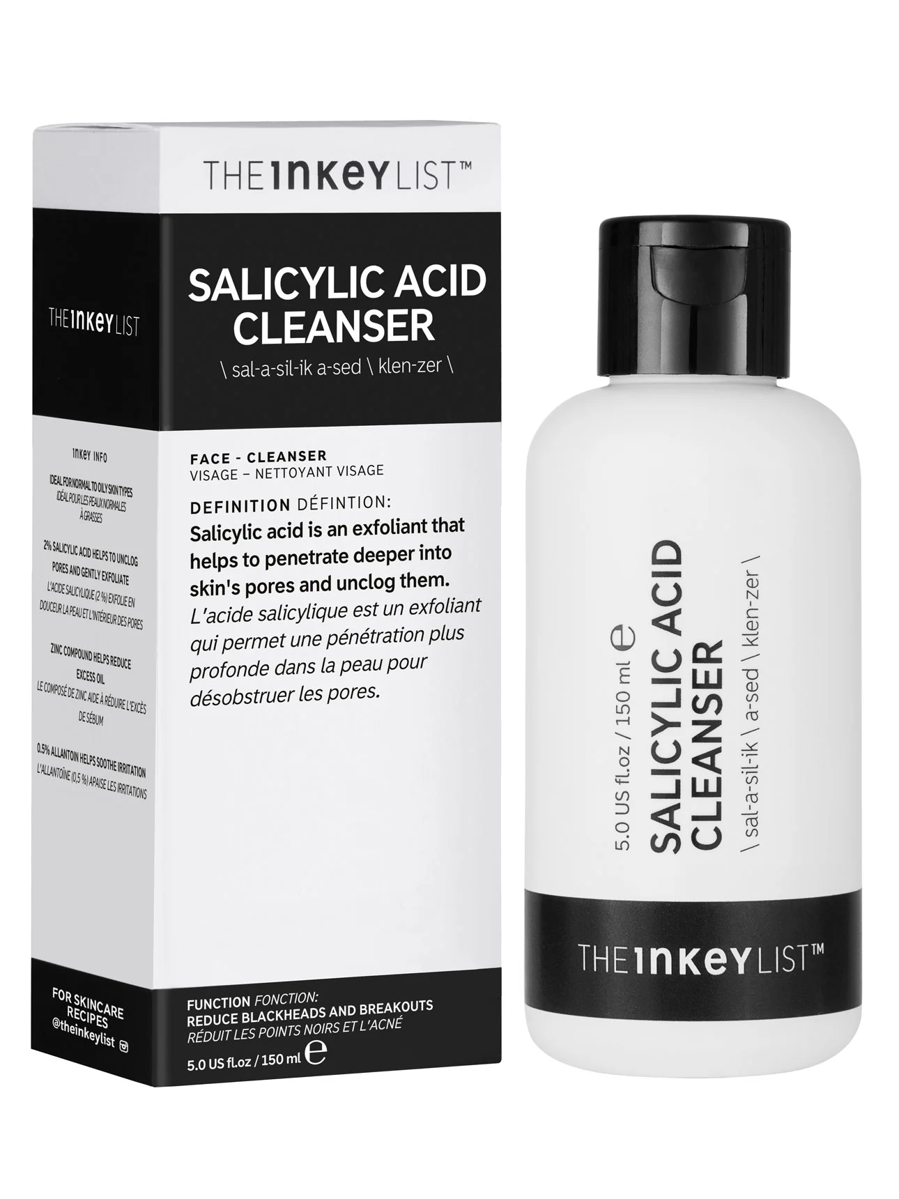 The INKEY List Salicylic Acid Cleanser 150ml Beautyspot Malaysia's