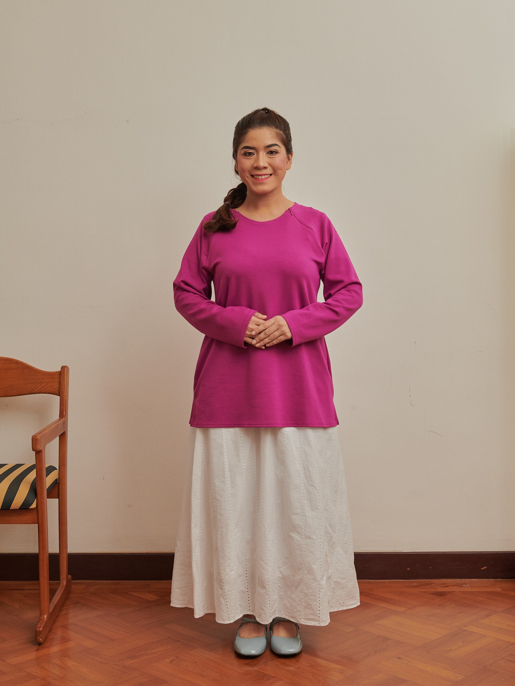 EaseZip Therapy Top in Fuschia 1