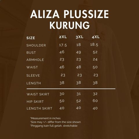 Nun kebarung Size Chart (50)