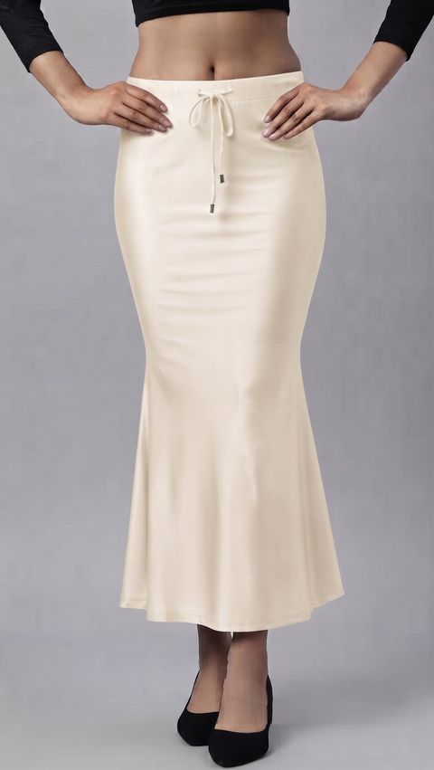 cream color saree shapewear