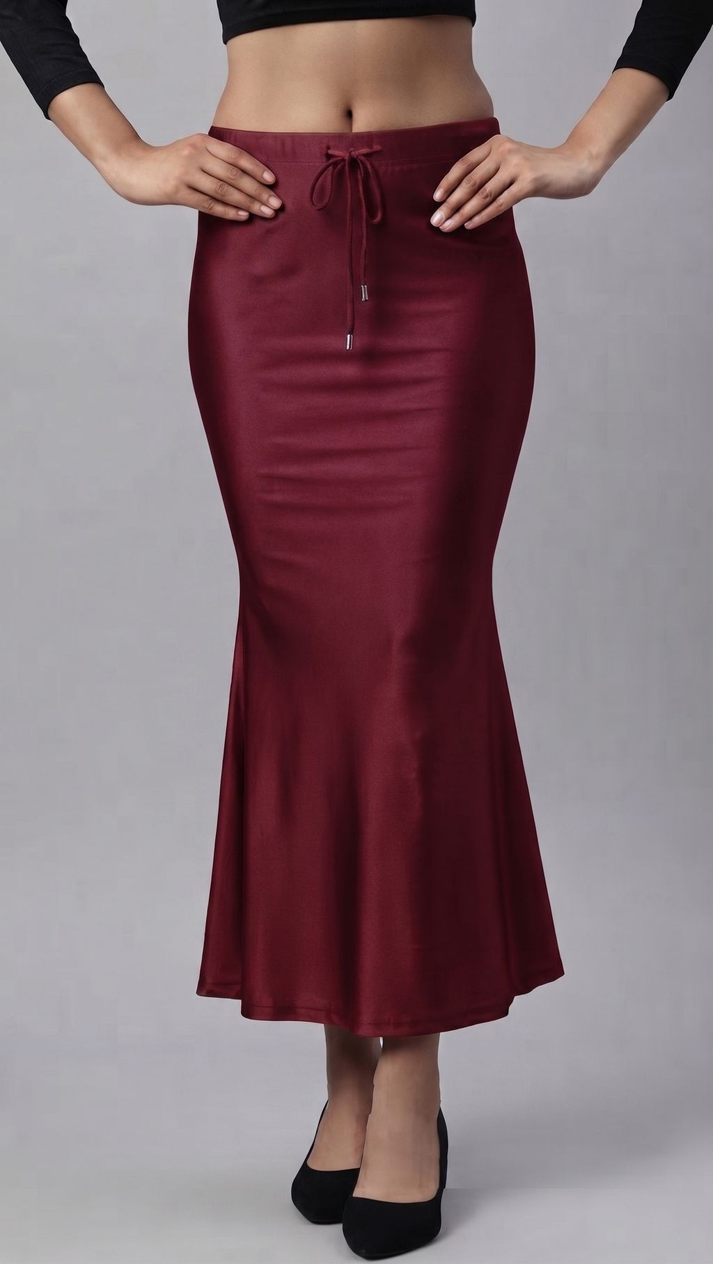 maroon color saree shapewear