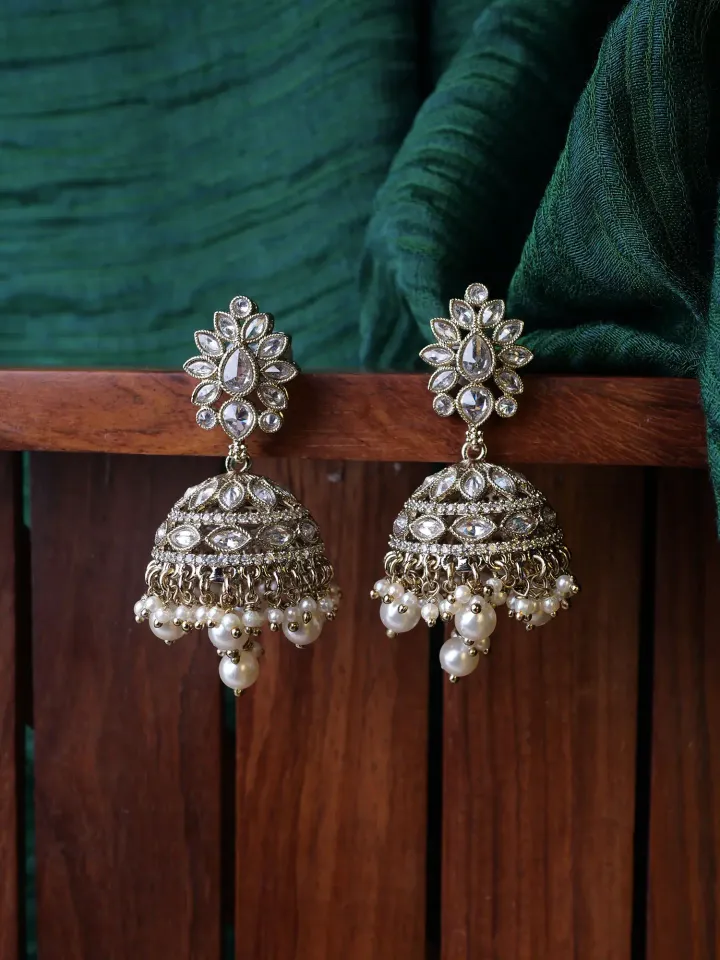 Shireen-Jhumka-Earrings-in-White