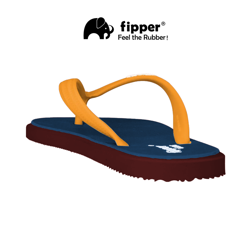 Fipper - Wide Blue Sherpa _ Maroon _ Gold_Belakang