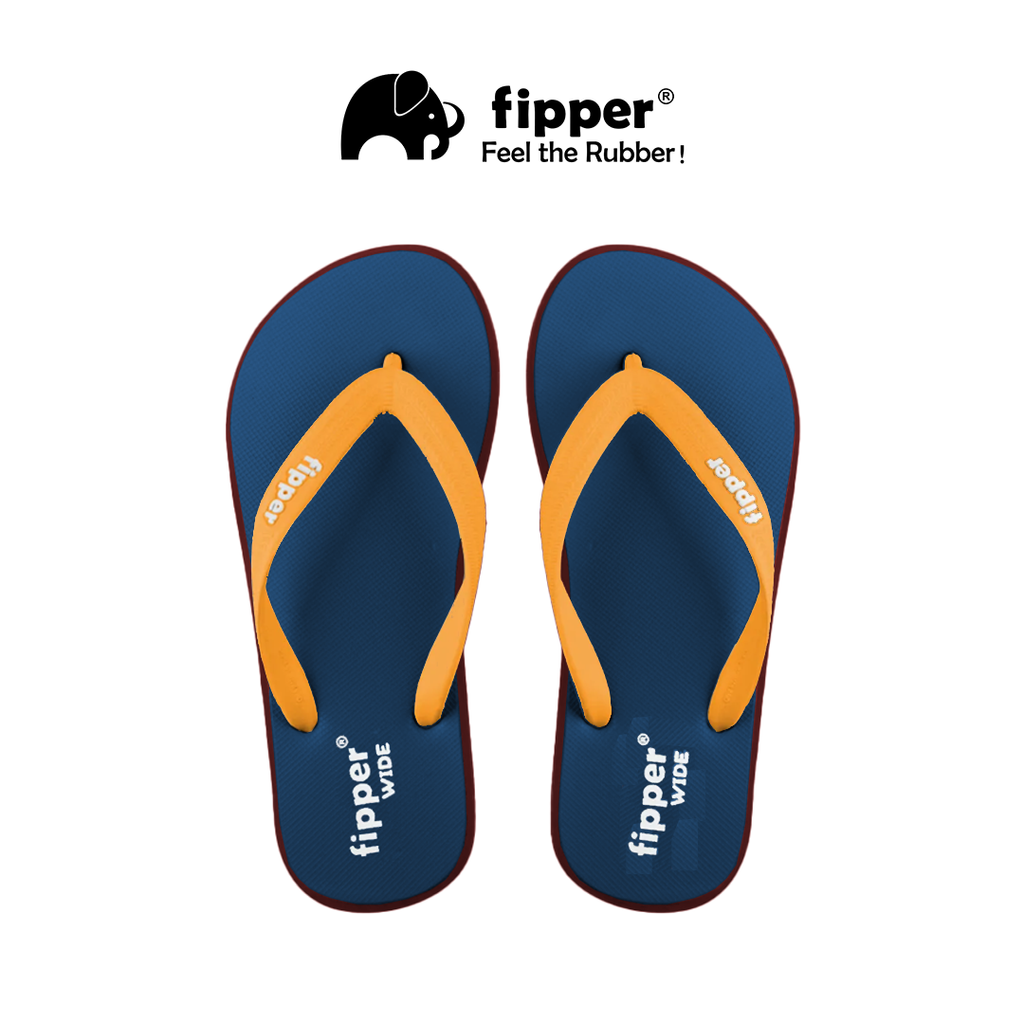 Fipper - Wide Blue Sherpa _ Maroon _ Gold_Atas